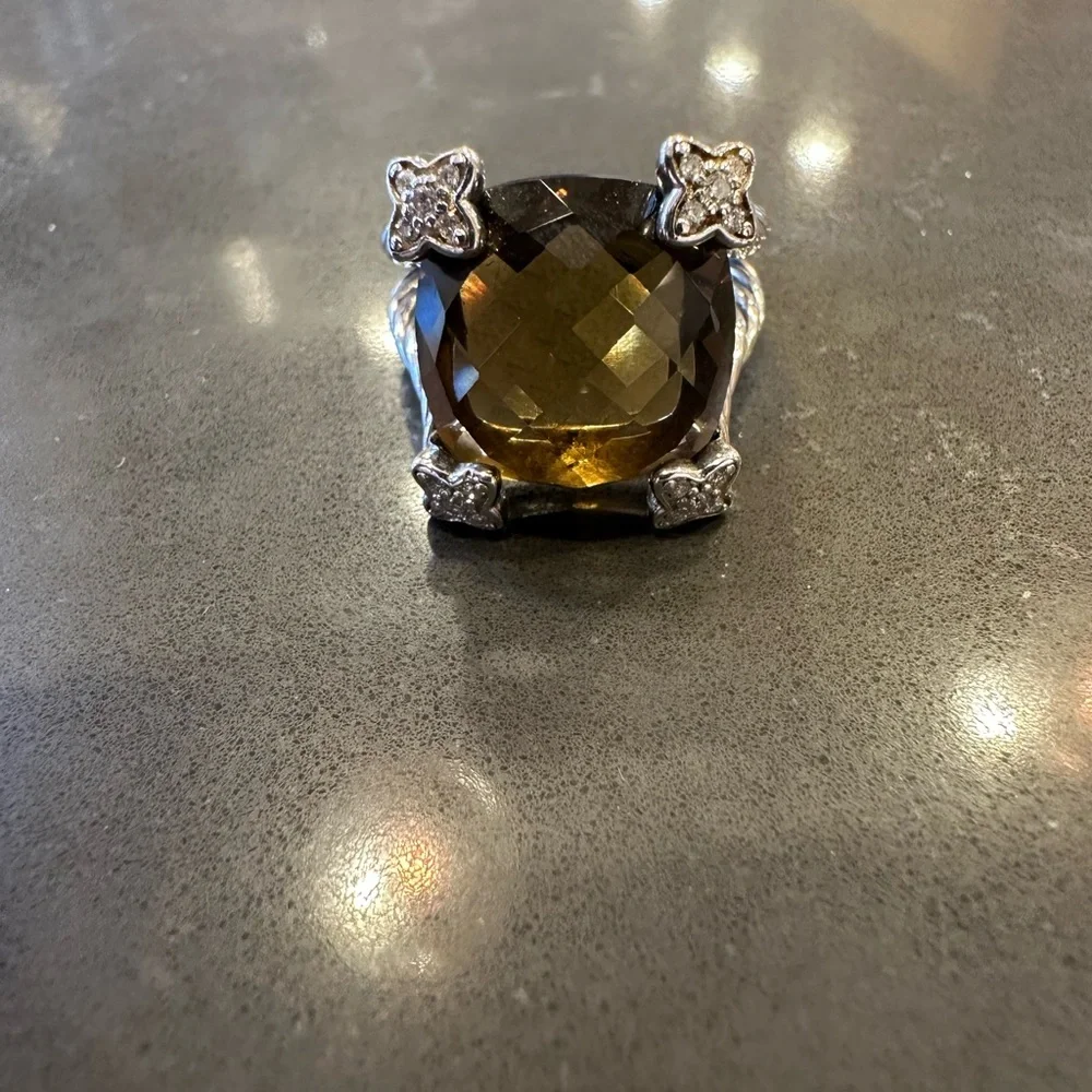 David Yurman Cushion Point Smokey Quartz size 7 ring - Picture 3 of 15